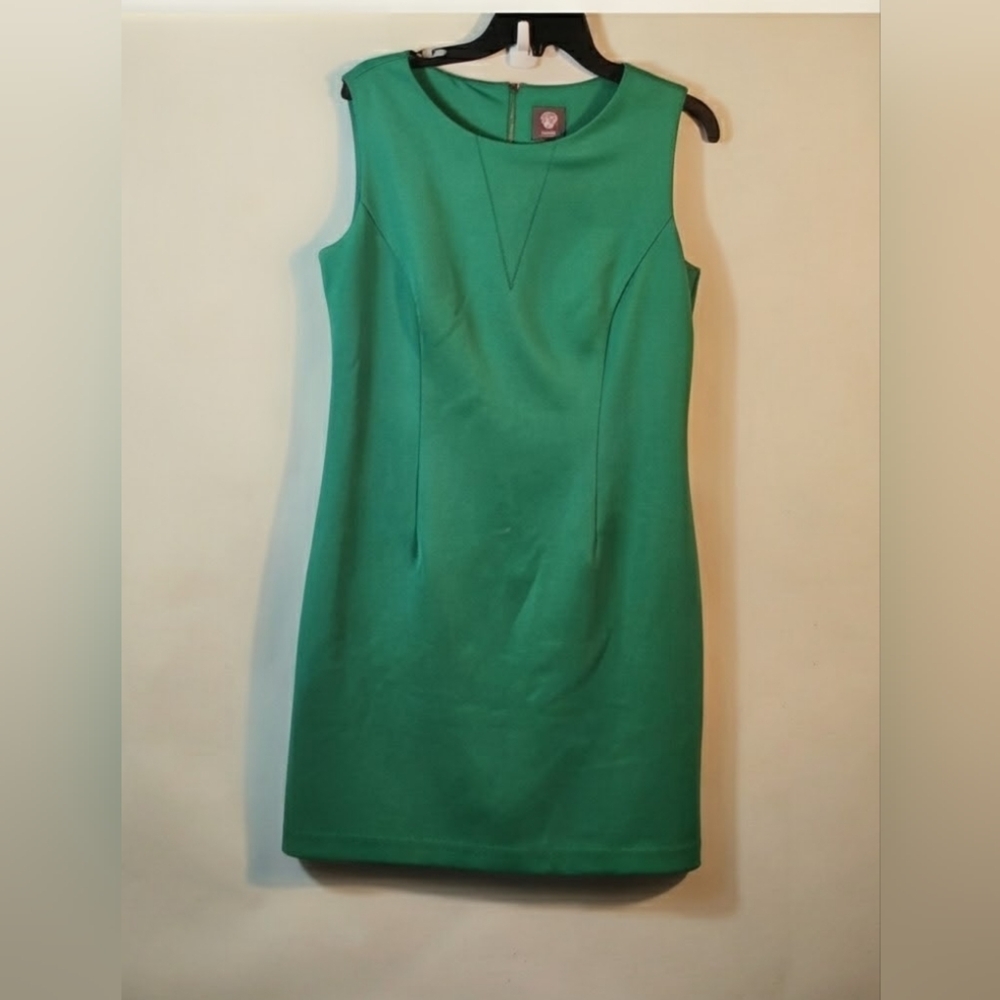 Vince Camuto Elegant Green Sleeveless Dress Size 12 - Picture 2 of 15